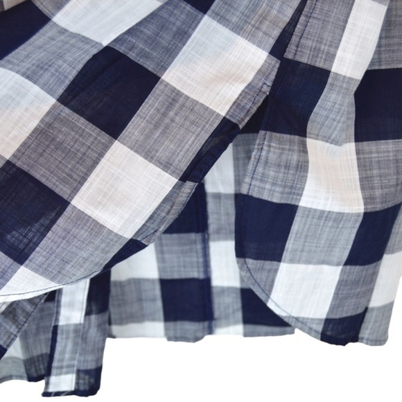 NWT Ingrid & Isabel Navy Gingham Cool Cotton Dolman Shirt, Size Large Maternity - Picture 4 of 9